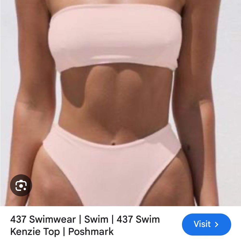 437 light pink Minimalist Bikini Set with Bandeau Top kenzie